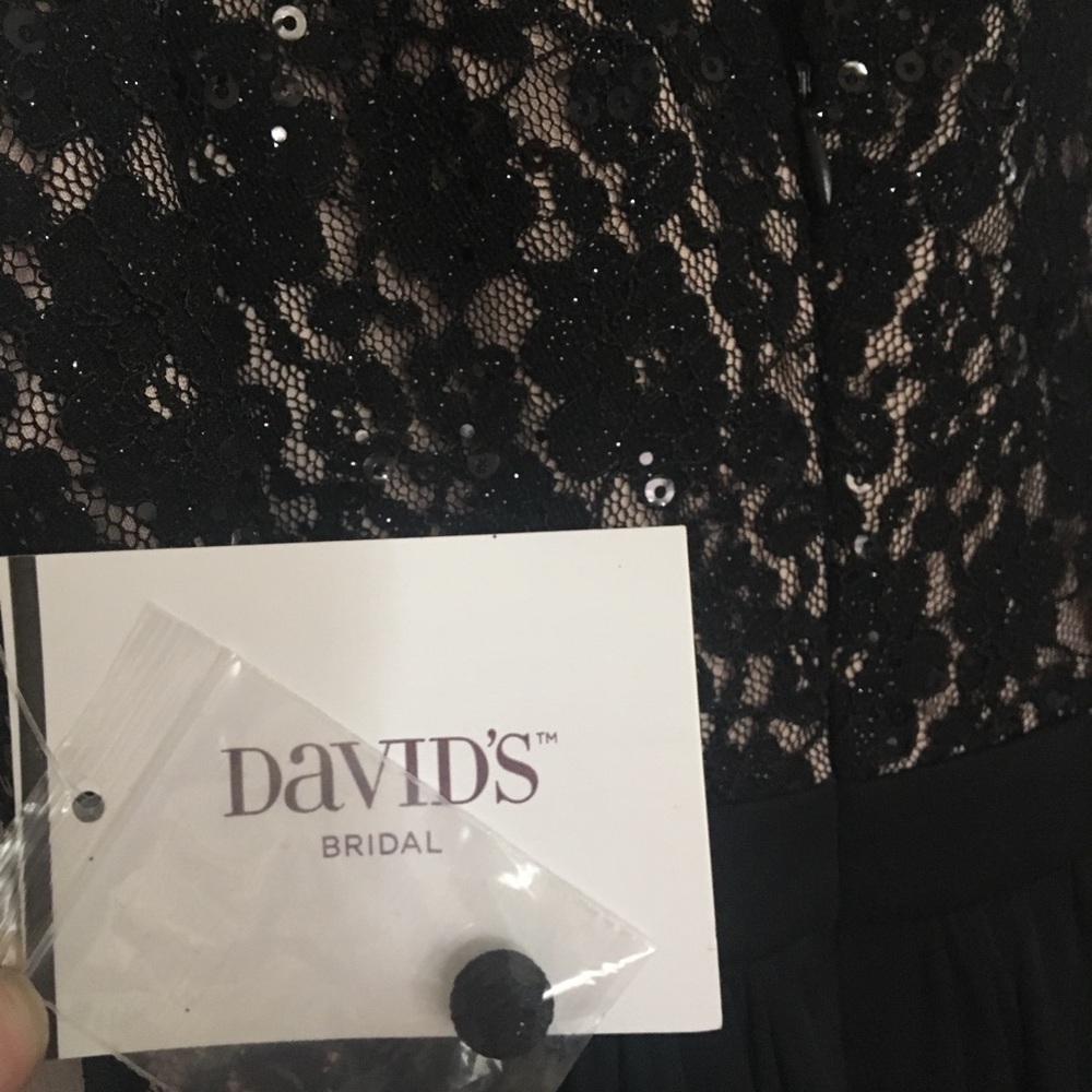 David Bridal Black Sequin Lace Dress. Never Used. - Picture 2 of 8